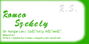 romeo szekely business card